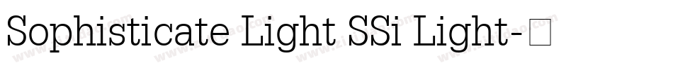 Sophisticate Light SSi Light字体转换